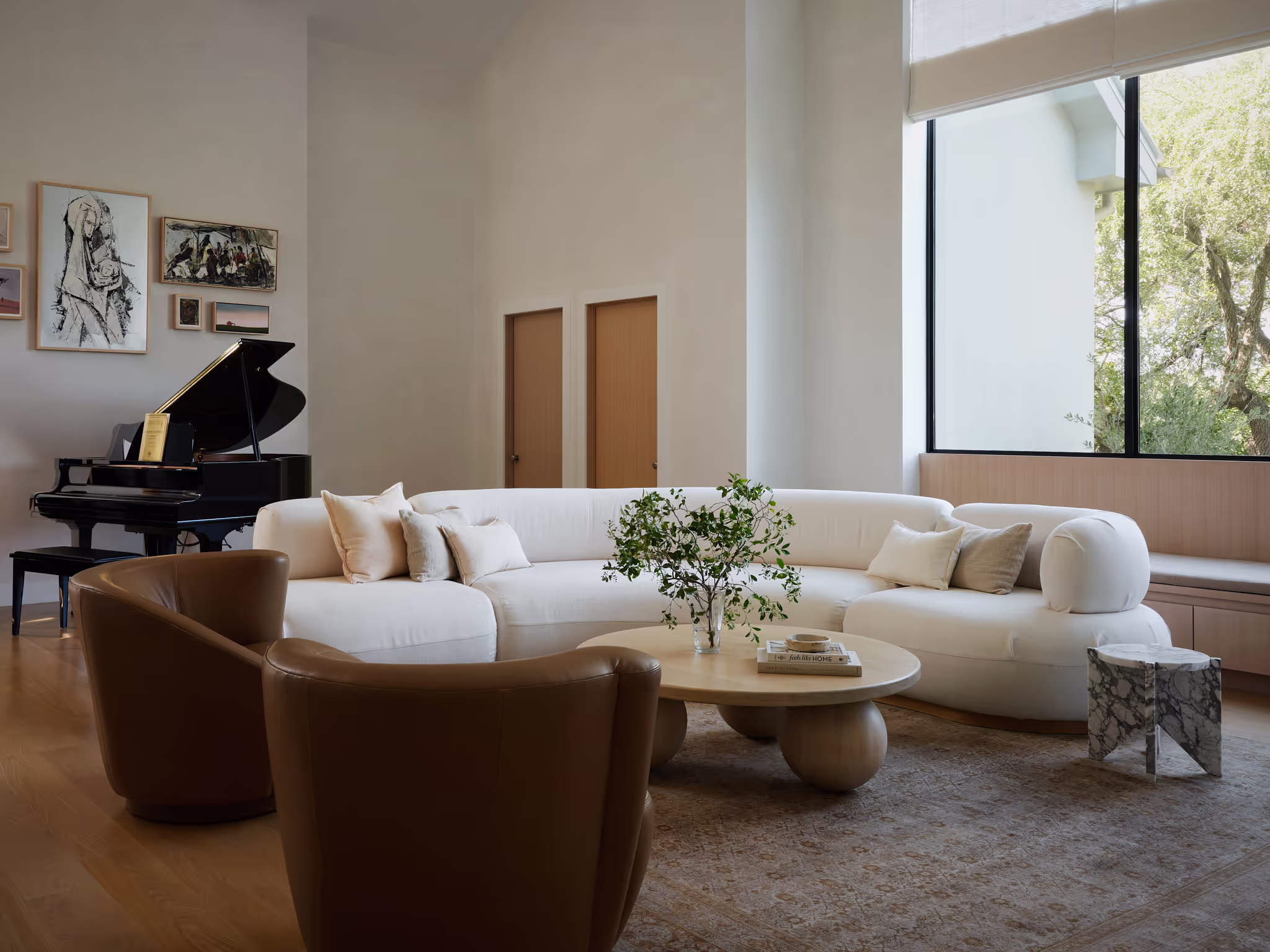 Beautiful modern living area with neutral seating