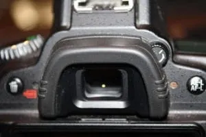 optical viewfinder on a Nikon camera