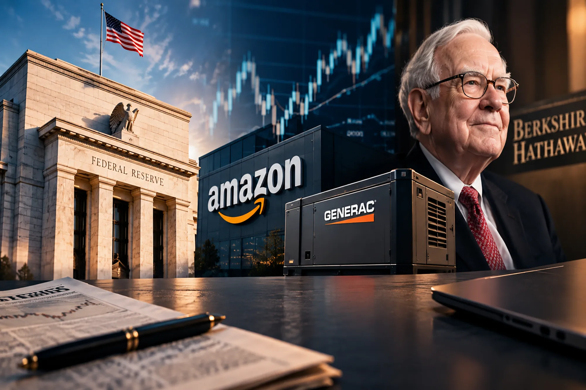 Tržní události: Fed zvýšil sazby, Amazon a Generac, Buffett