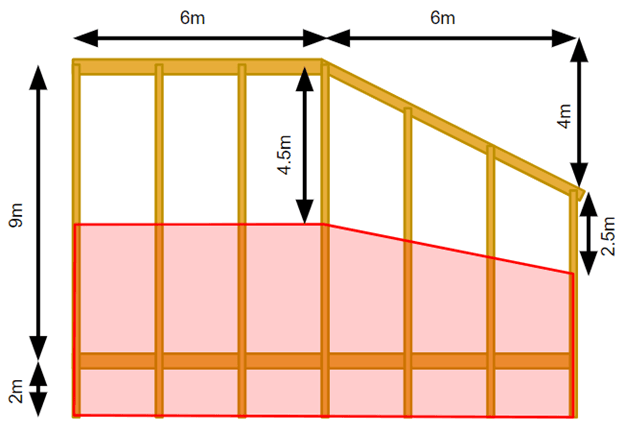 A diagram showing an example of a structural plan with split beams