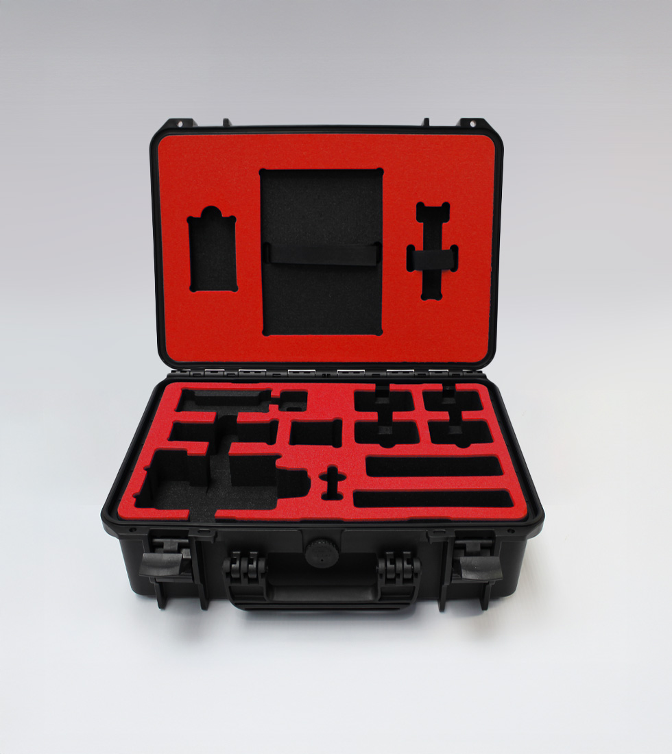 Custom MAX case with black and red foam insert for Argon Electronics equipment – tailored layout for precise organisation and protection
