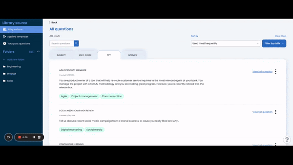 Work sample library