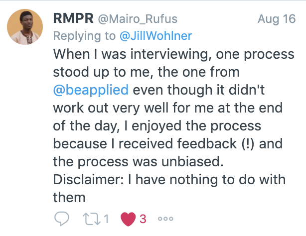 Candidate feedback on Twitter