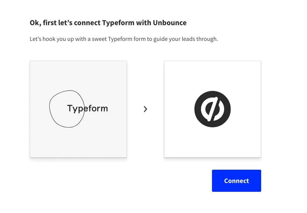 Connect Typeform with Unbounce