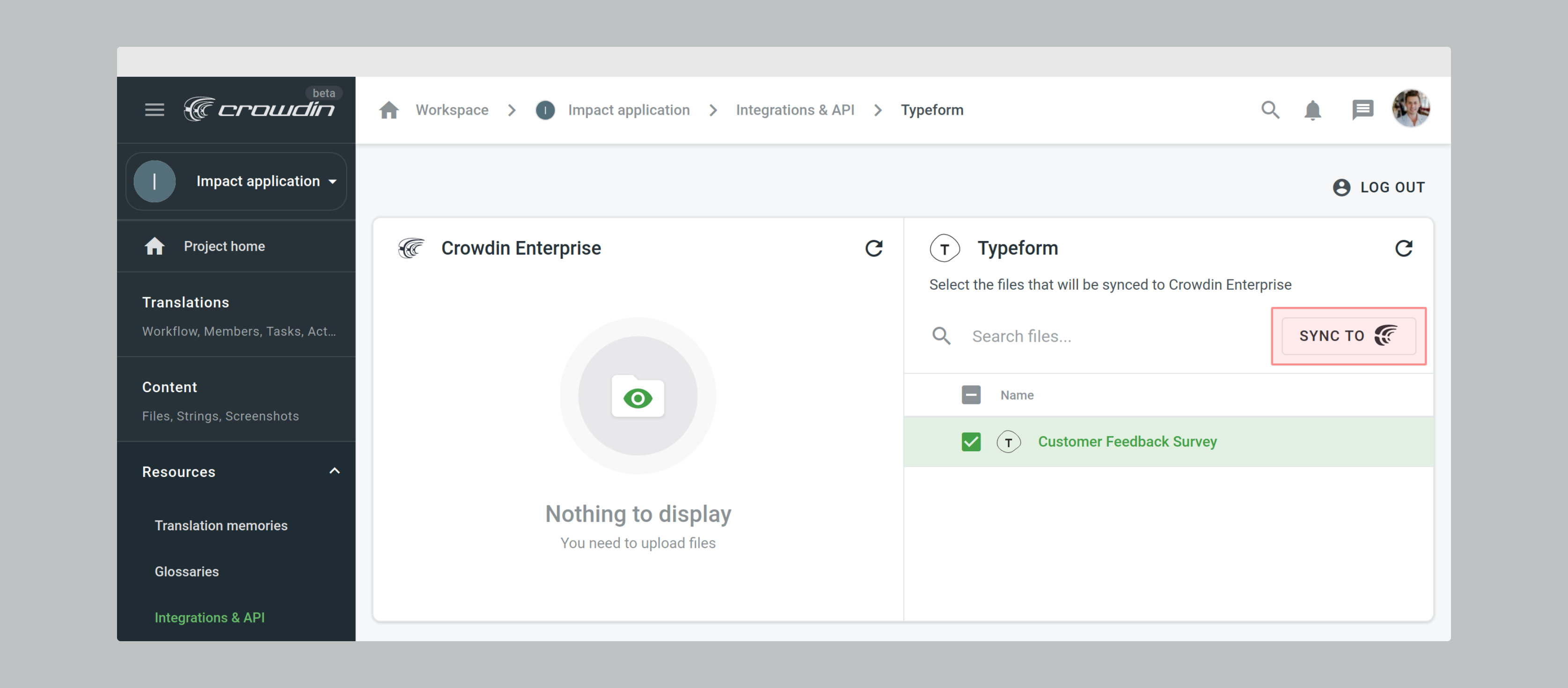 TypeformxCrowdin Set up 1