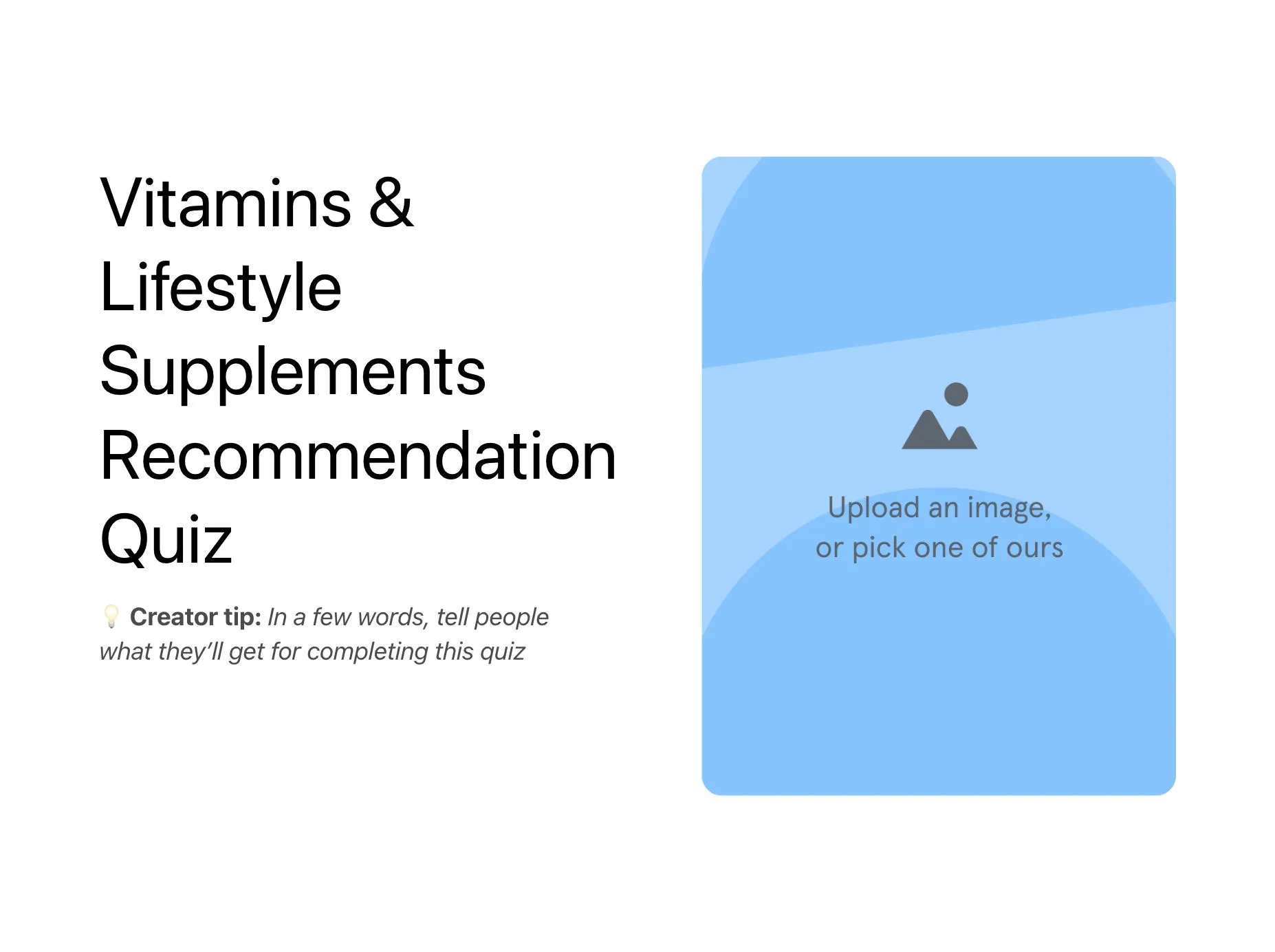 Personalized Wellness Quiz Screenshot