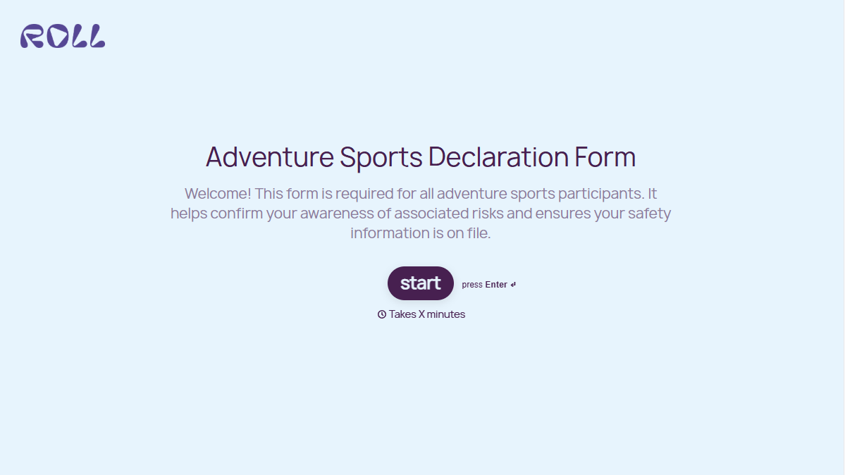 Adventure Sports Declaration Form Template
