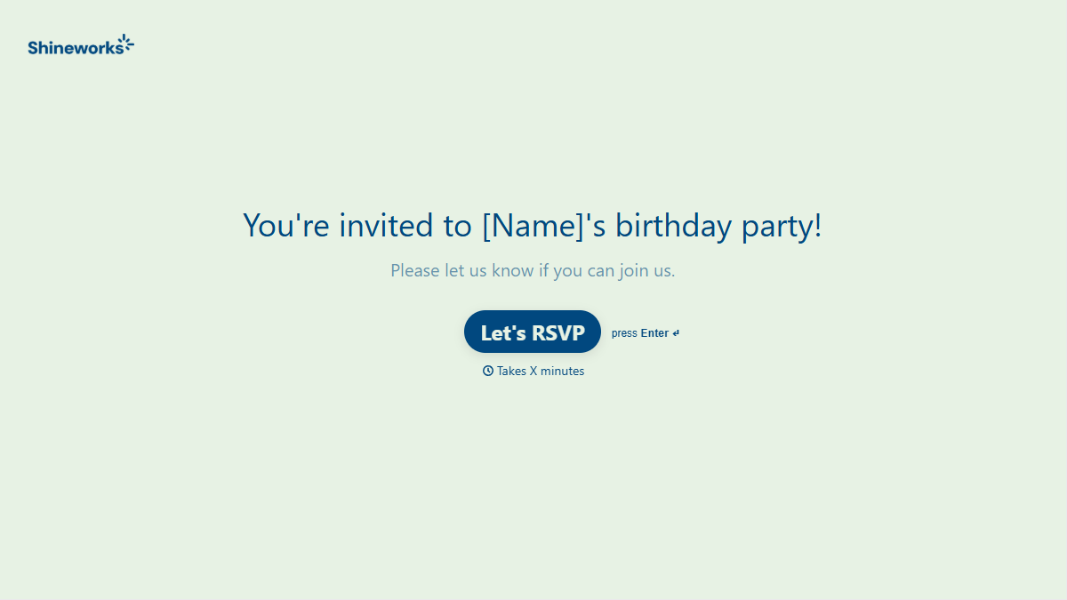 Birthday Party Invitation Form Template