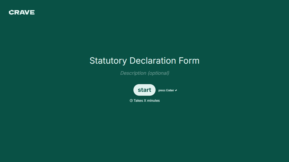 Statutory Declaration Form Template