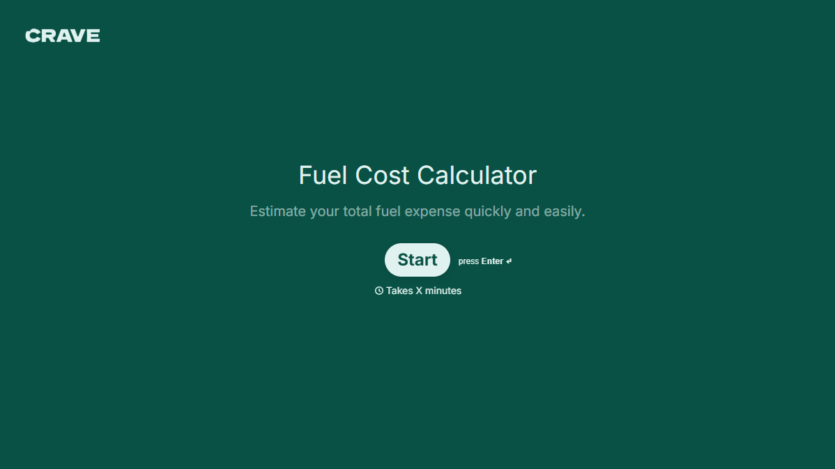 Fuel Cost Calculator Form Template