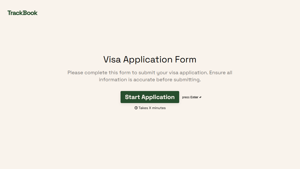 Visa Application Form Template