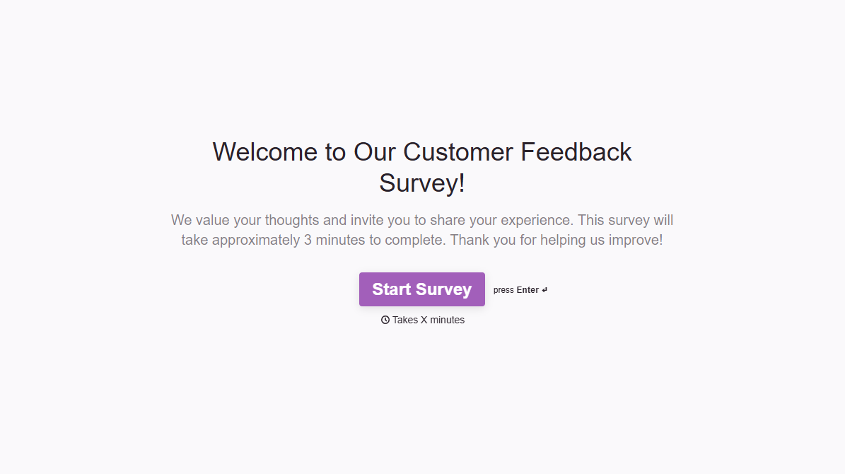 Customer Feedback Survey Form Template