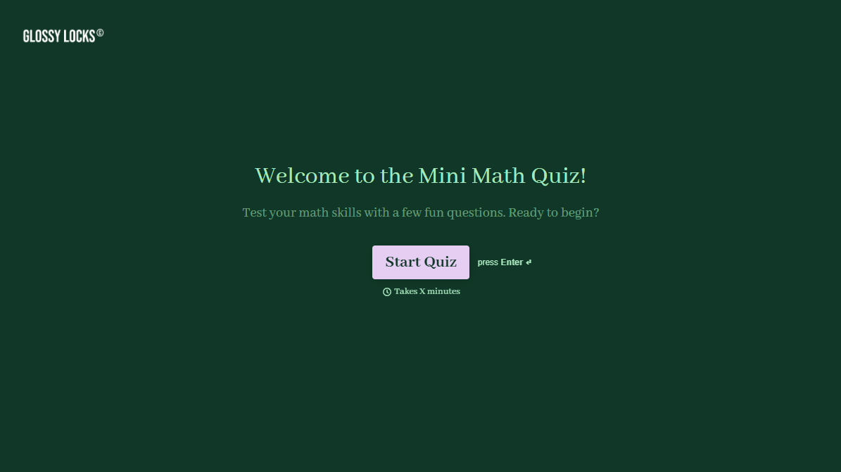 Mini Math Quiz Form Template
