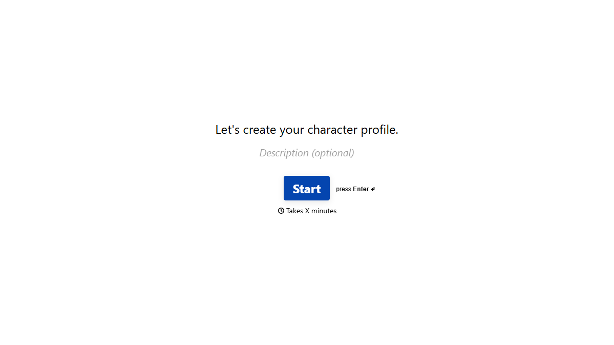 Character Profile Form Template