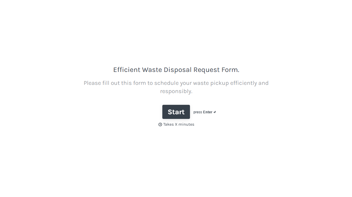 Waste Disposal Form Template