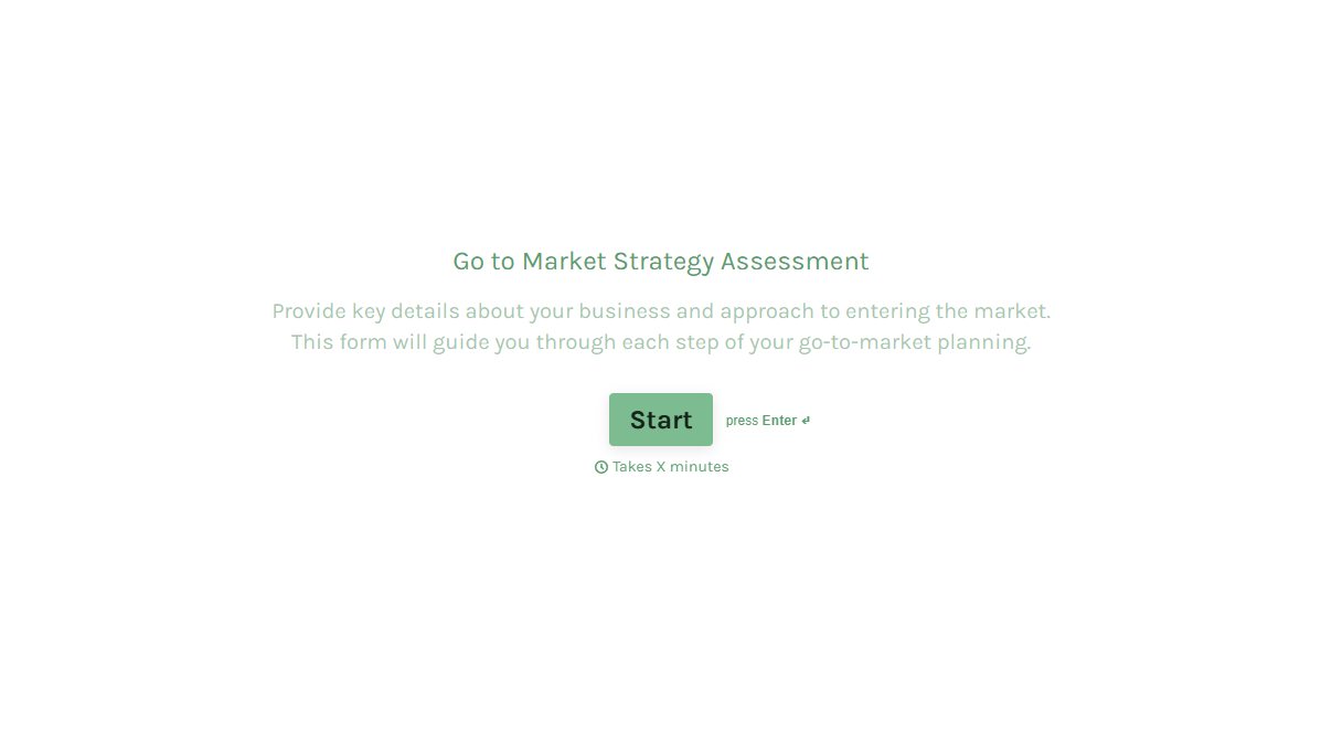 Go to Market Strategy Form Template