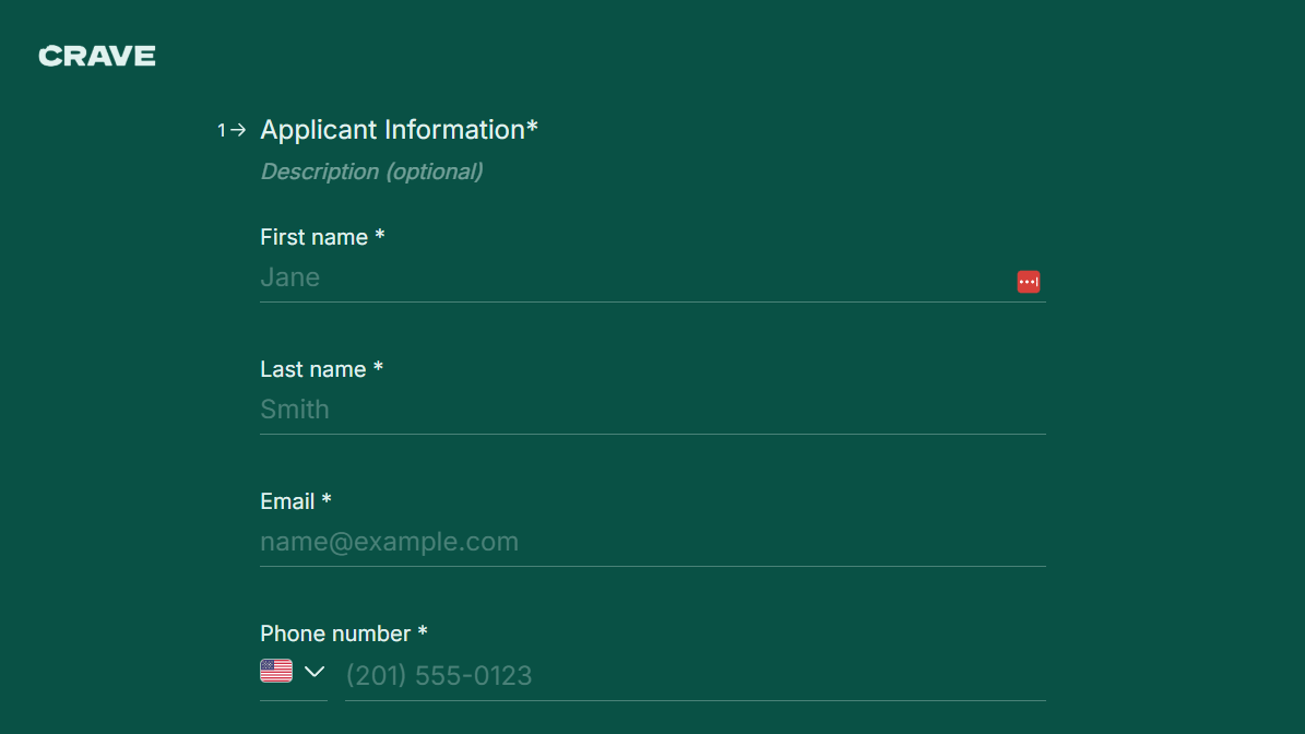 College Application Form Template
