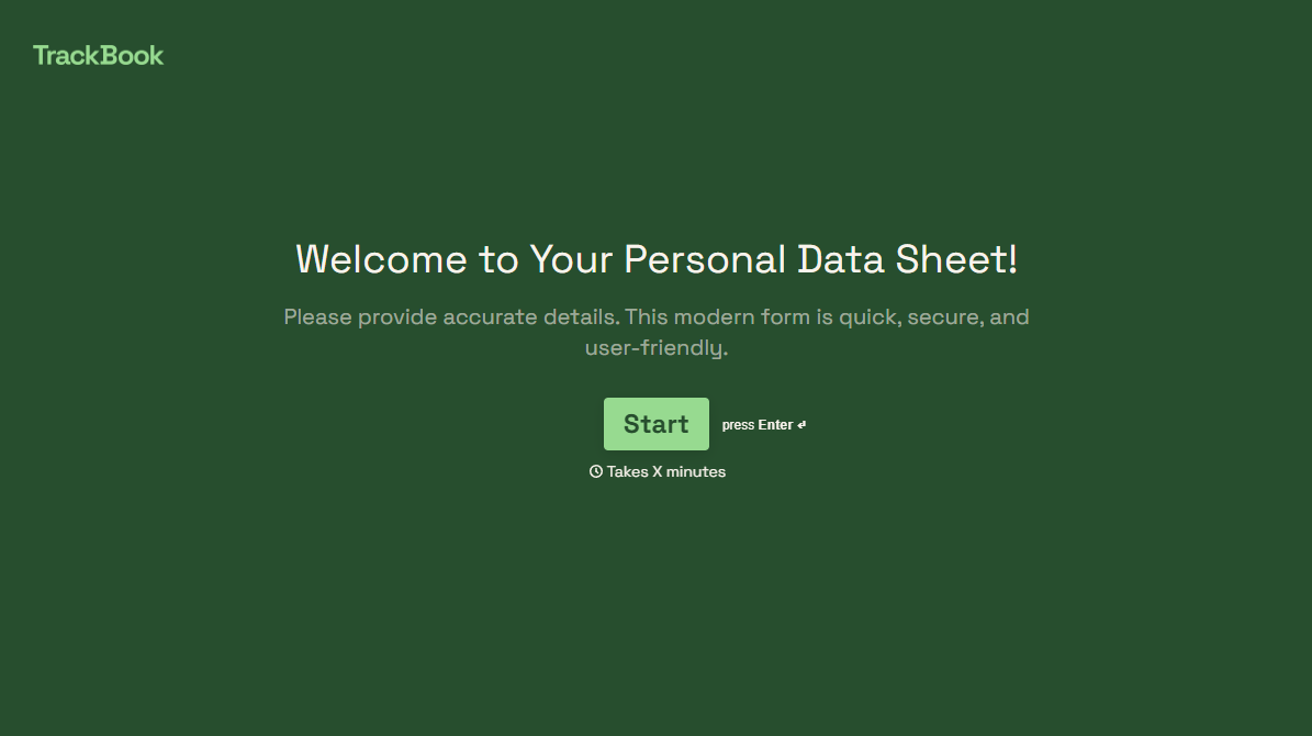 Personal Data Sheet Template