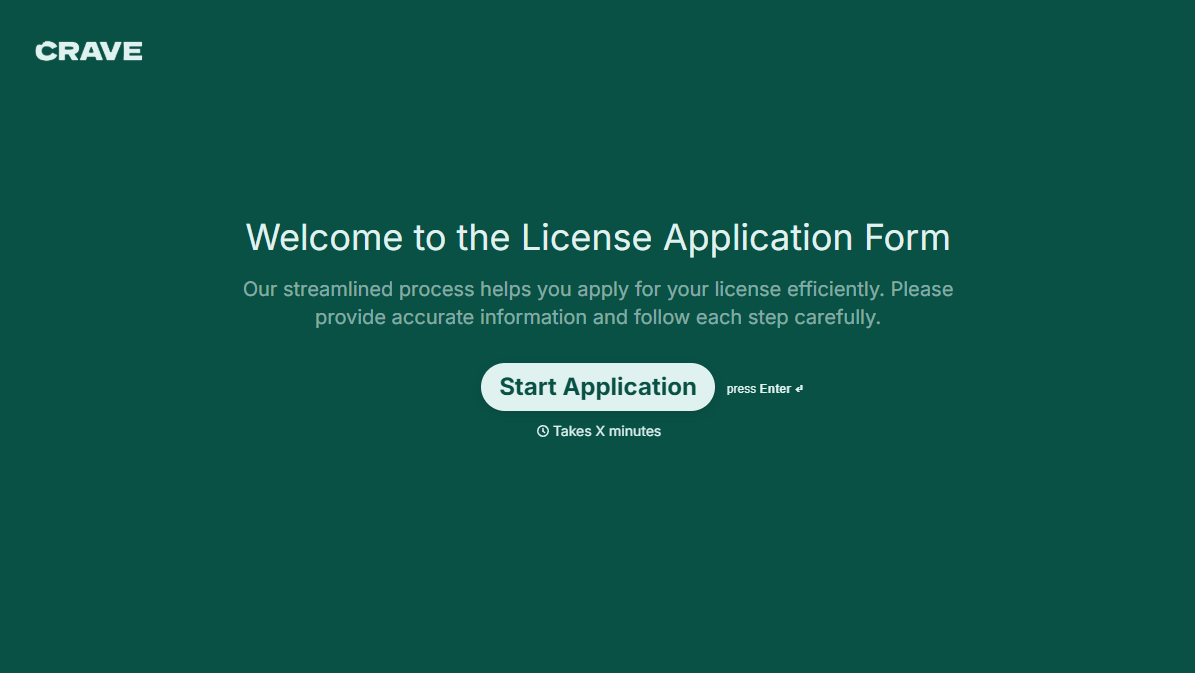 License Application Form Template