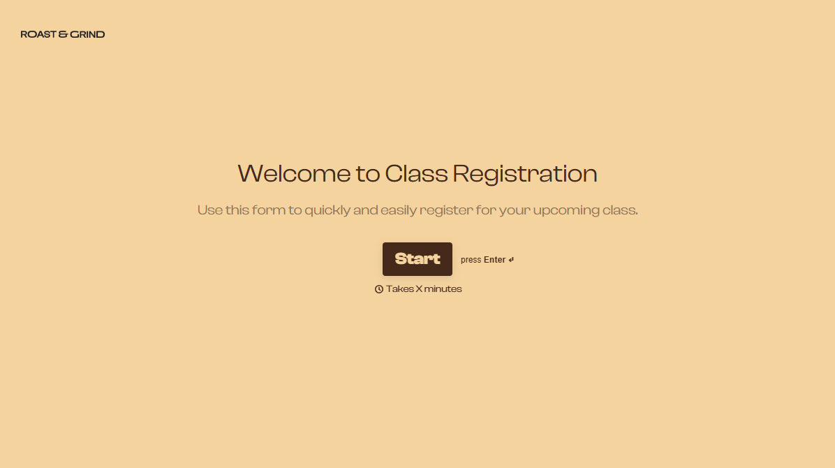 Class Registration Form Template