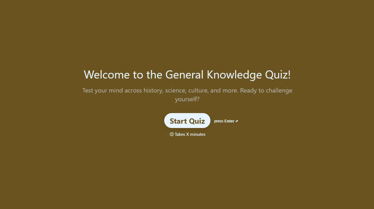 General Knowledge Quiz Form Template
