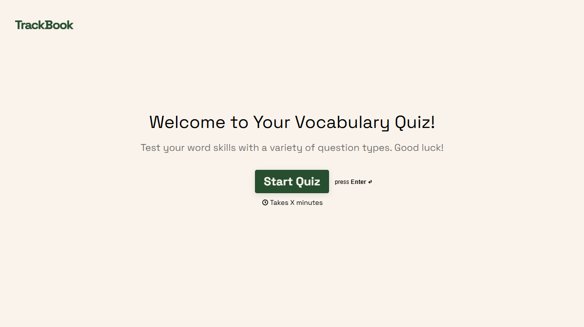 Vocabulary Quiz Form Template