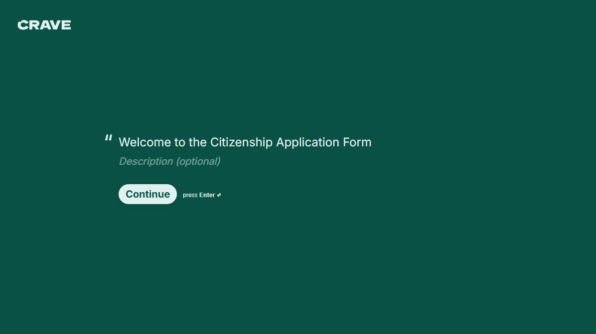 Citizenship Application Form Template