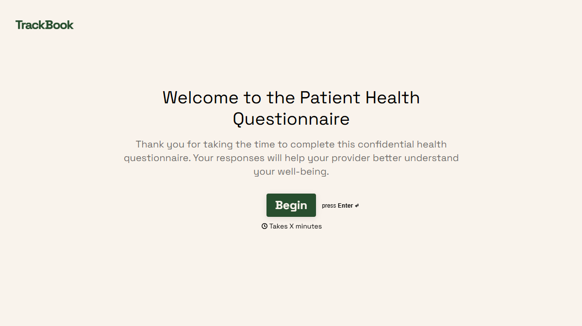 Patient Health Questionnaire Form Template