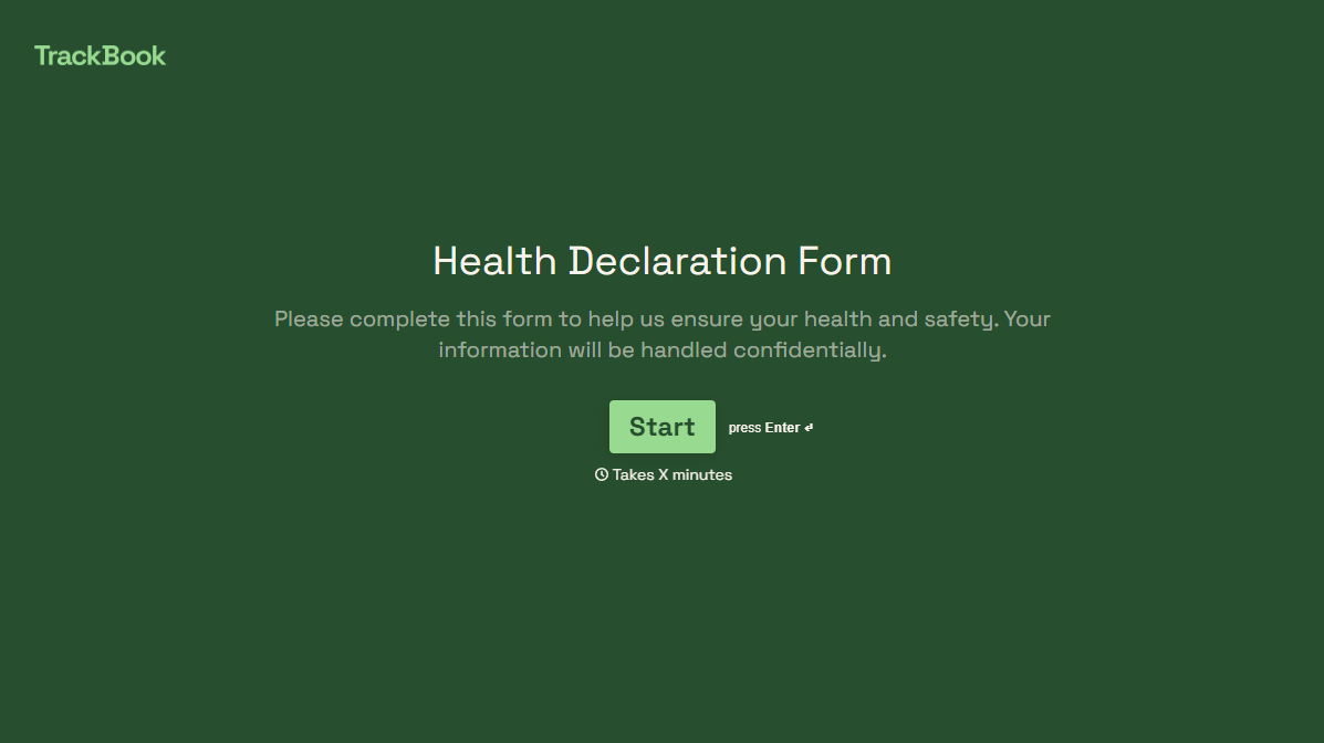 Health Declaration Form Template
