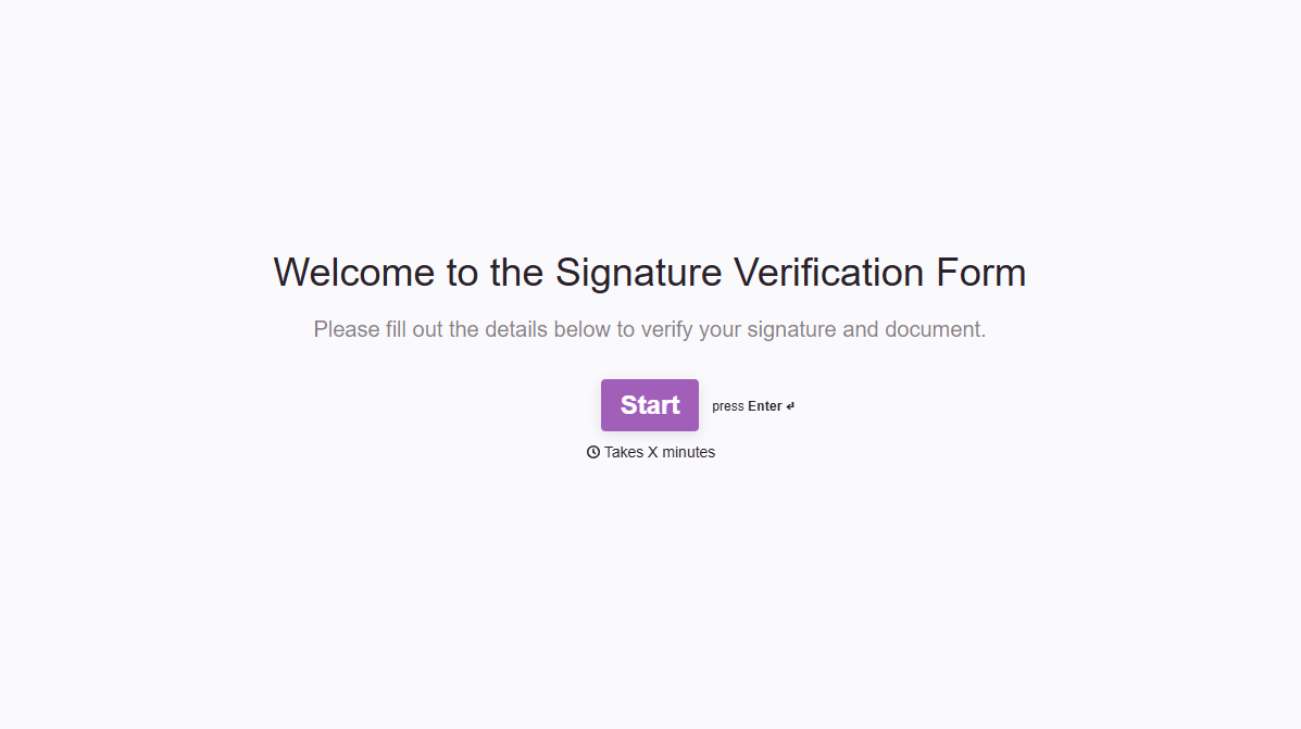 Signature Verification Form Template