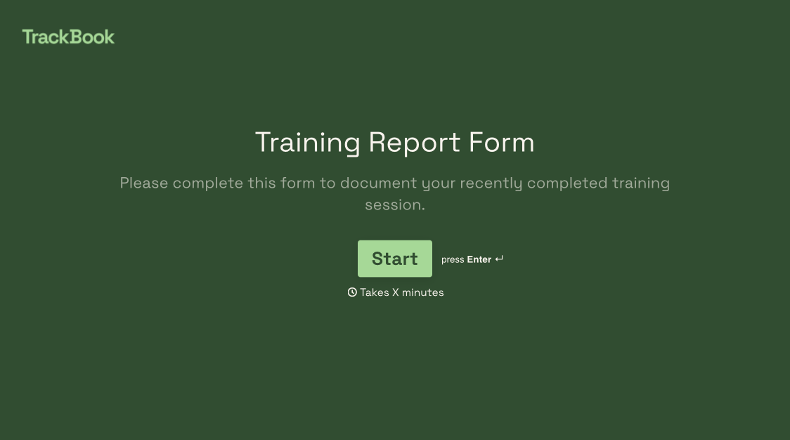 Training Report Form Template