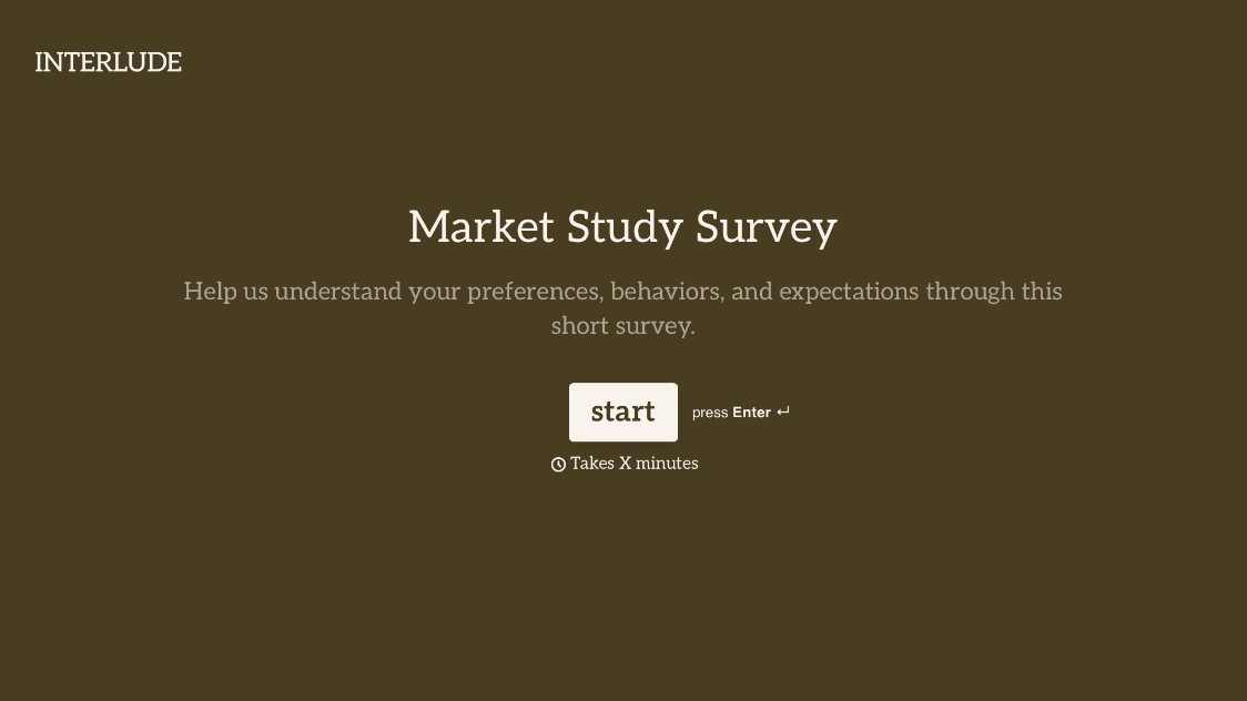 Market Study Survey Form Template