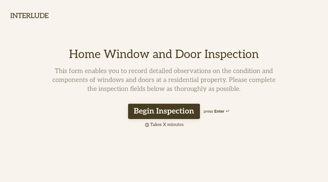 Home Window and Door Inspection Form Template