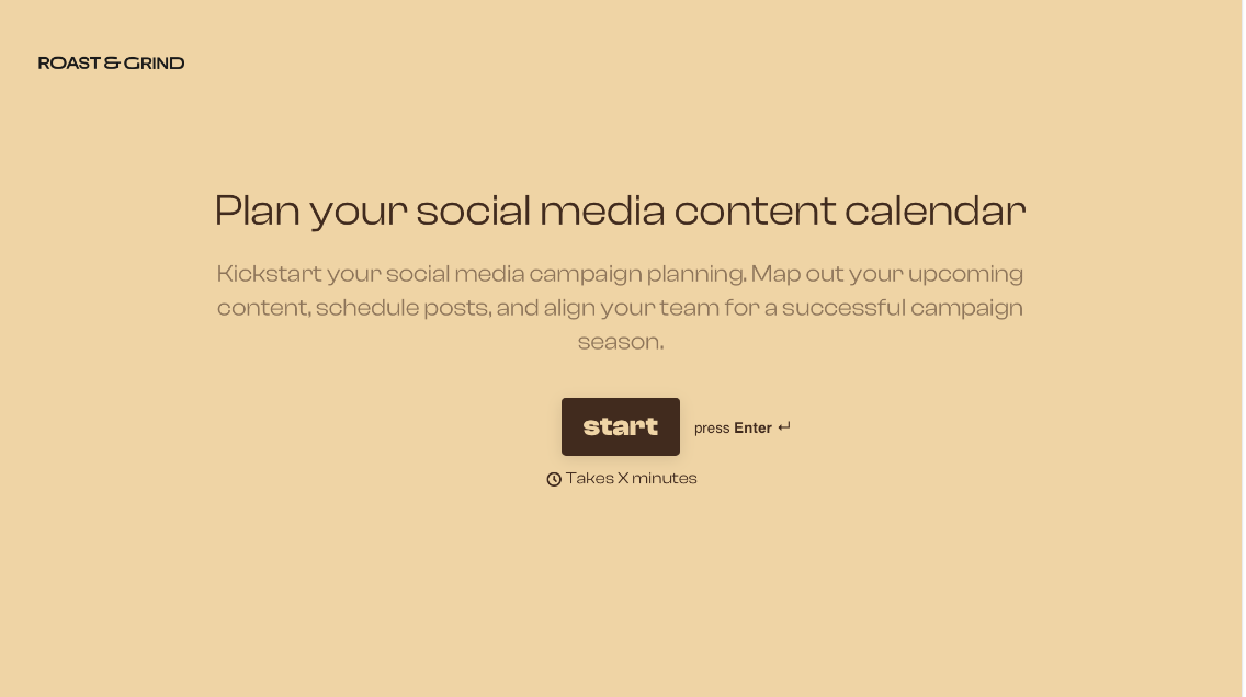 Social Media Content Calendar Form Template