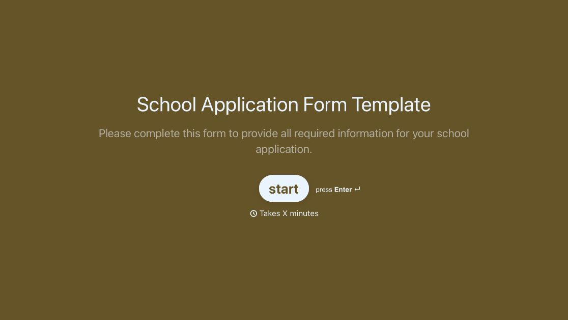 School Application Form Template