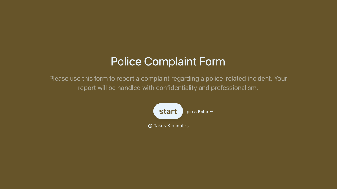 Police Complaint Form Template