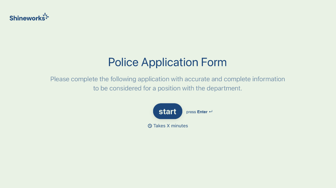 Police Application Form Template