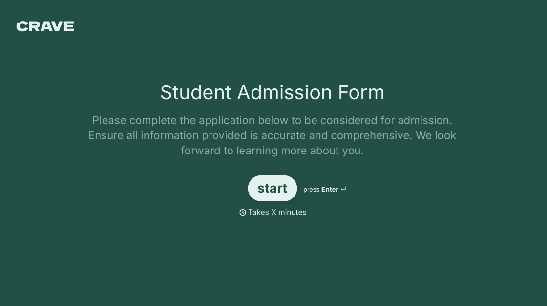 Student Admission Form Template