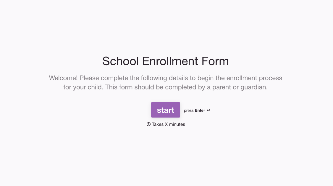 School Enrollment Form Template