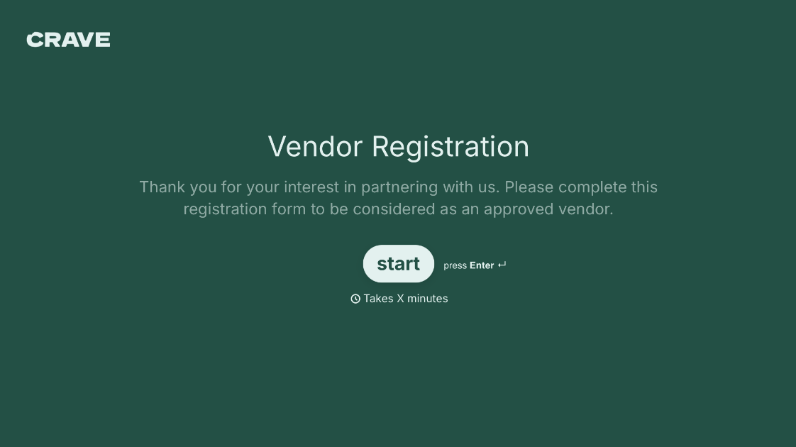 Vendor Registration Form Template