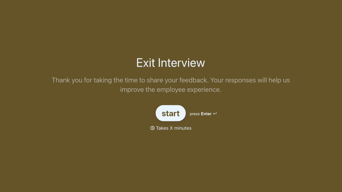 Exit Interview Form Template