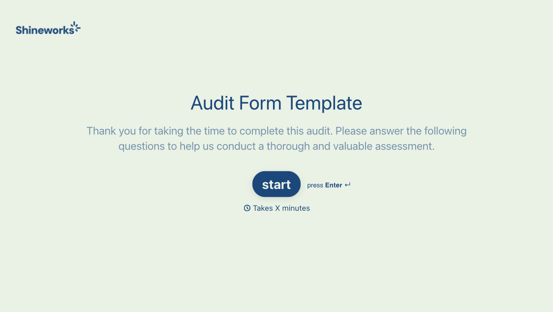Audit Form Template