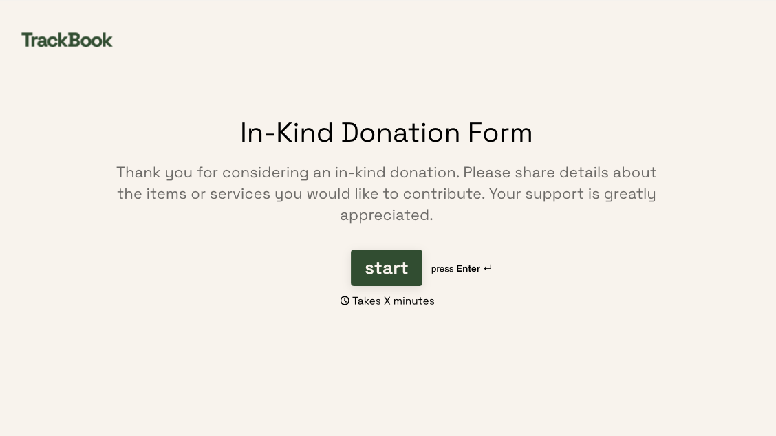 In-Kind Donation Form Template