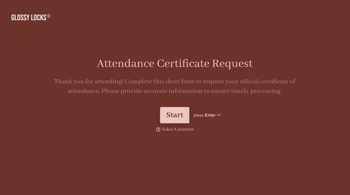 Attendance Certificate Form Template