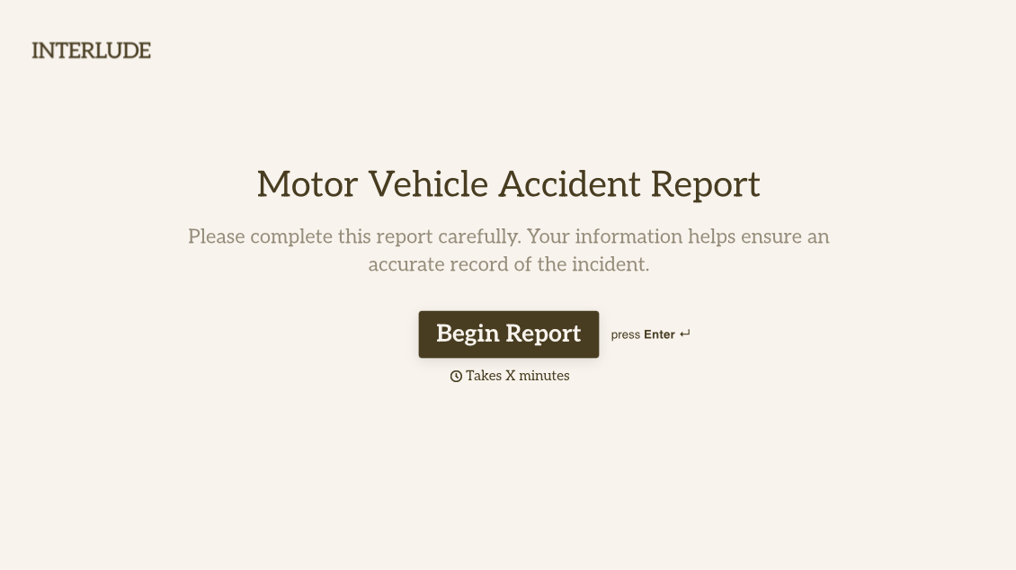 Motor Vehicle Accident Report Form Template