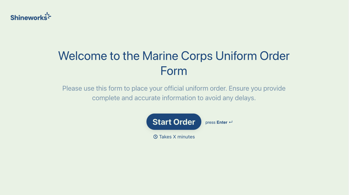 Marine Corps Uniform Order Form Template