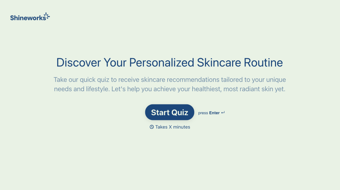 Skincare Quiz Form Template