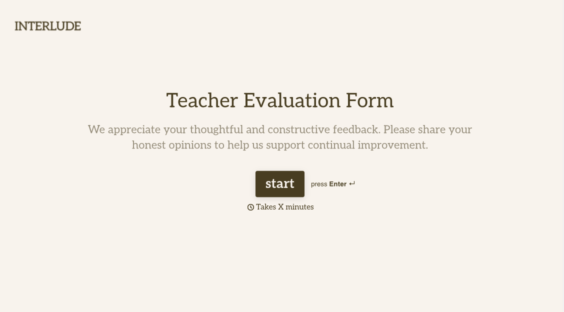 Teacher Evaluation Form Template