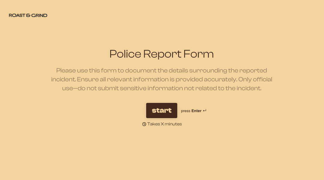 Police Report Template