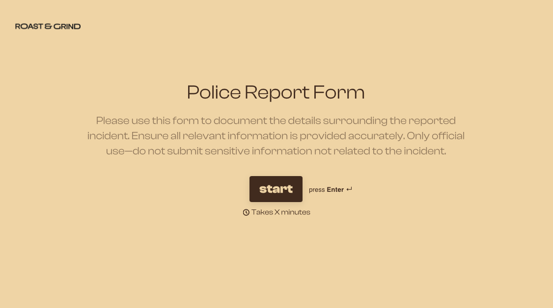Police Report Template
